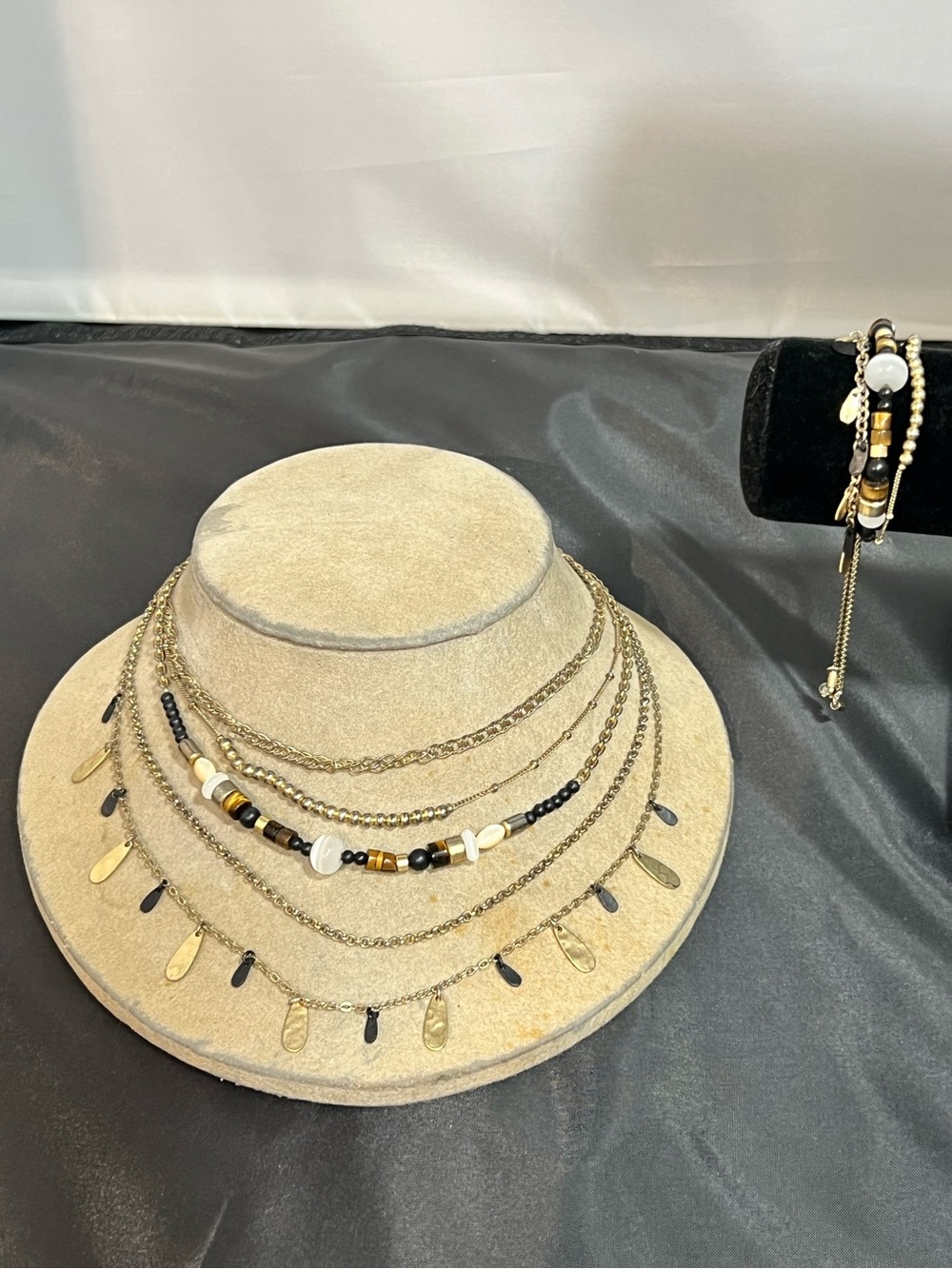 Lucky Brand Multi-Strand Gold-Tone Layered Necklace & Bracelet Set Boho Western